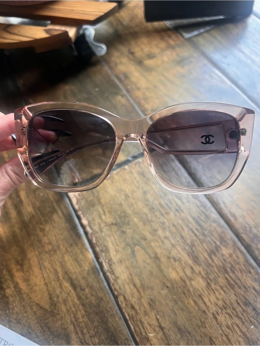 CHANEL 5429 Sunglasses pink transparent Gray Gradient Lenses 1689/S6 55 17 140